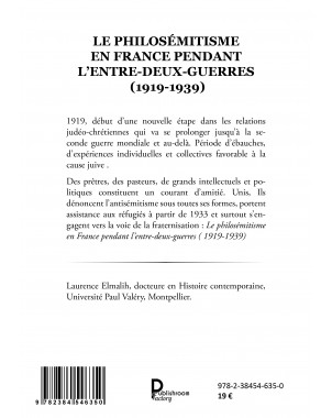 Le Philosémitisme en France pendant L'Entre-deux-Guerres (1919-1939)  de ELMALIH