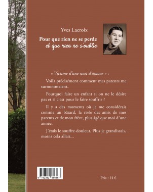 Pour que rien ne se perde et que rien ne s'oublie de Yves Lacroix