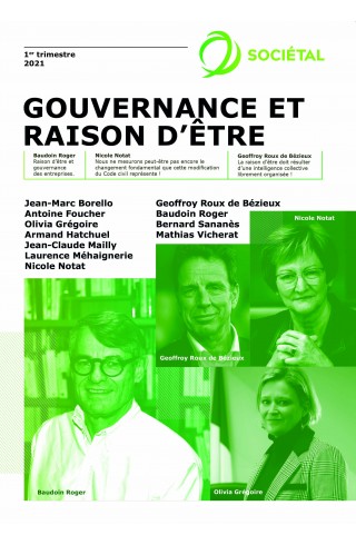 Revue sociétal : Gouvernance et raison d'être de Institut de l'entreprise